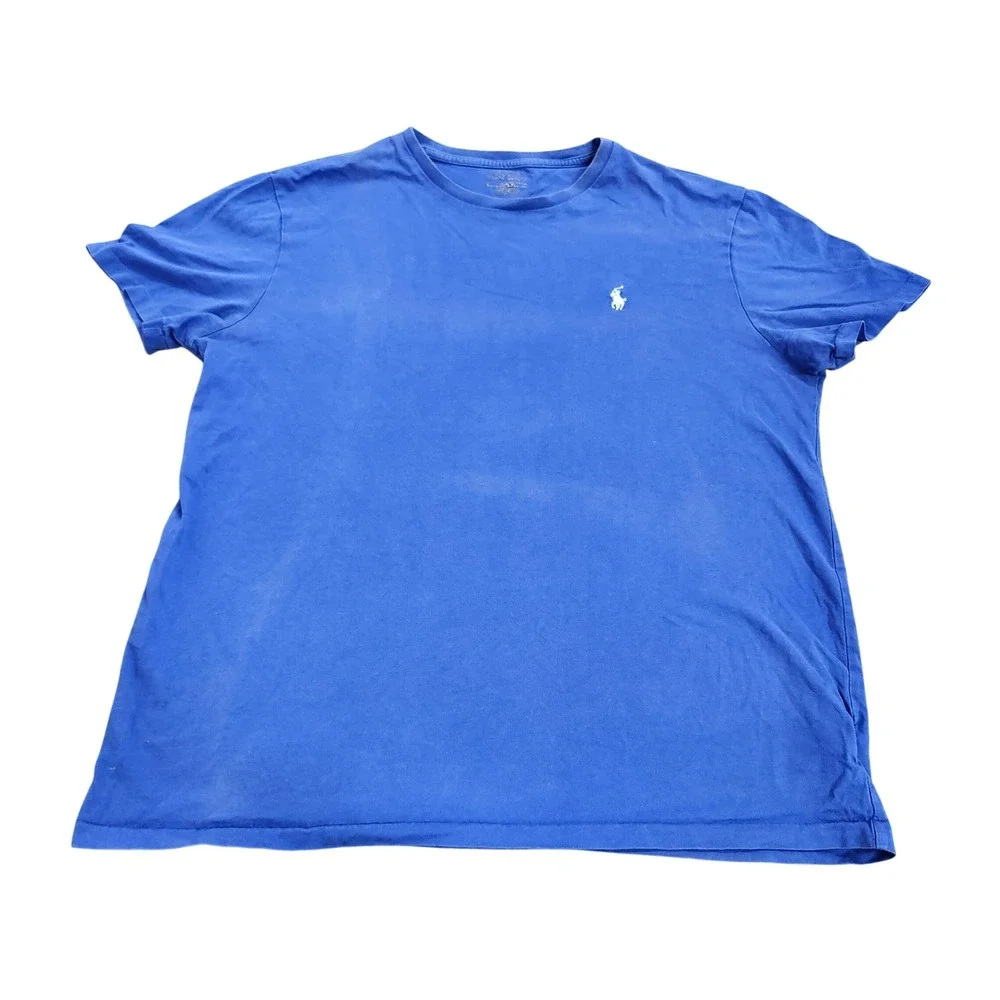 Polo Ralph Lauren Mens Royal Blue Cotton Crew Neck Pony Logo T-Shirt Large